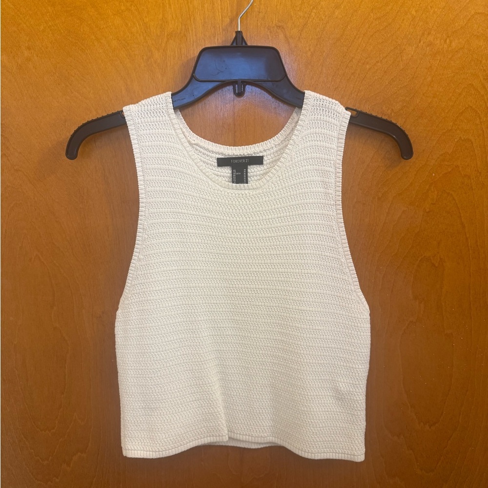 White Sleeveless Knit Top